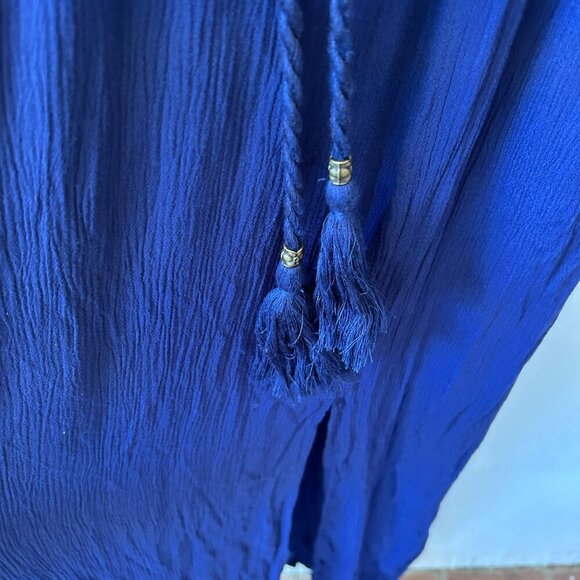 Knox Rose Maxi Dress Womens Medium Navy NWT Boho Embroidered Side Slits Strappy - Picture 3 of 9